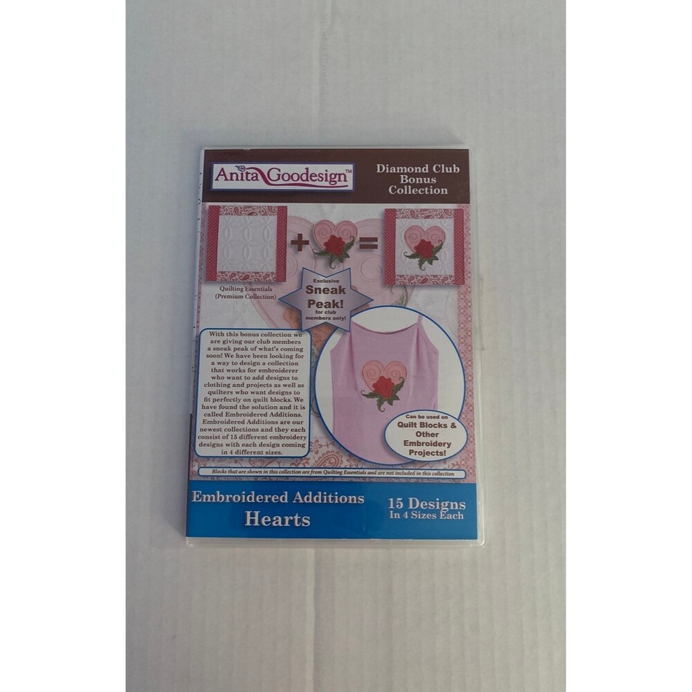 Anita Goodesign Embroidered Additions Hearts CD